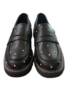 Corkys Hey Girl Stud Muffin Studded Loafers Black Size 10 BNWB